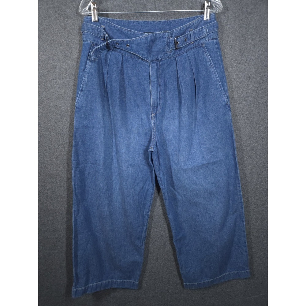 Ralph Lauren Indigo Pleated Cropped Jeans